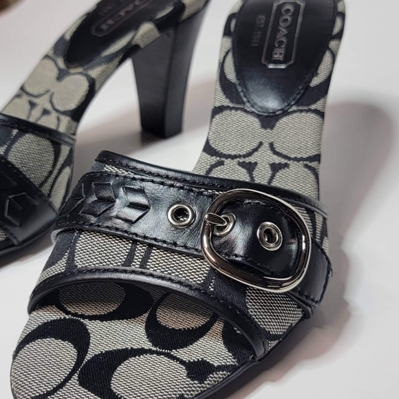 Coach Black and Gray Mules - Picture 3 of 12